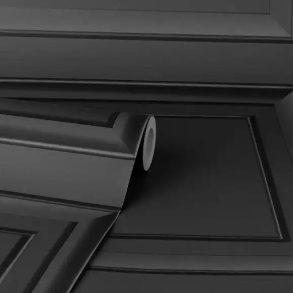 Dunelm Square Panel Black Wallpaper - Image 3