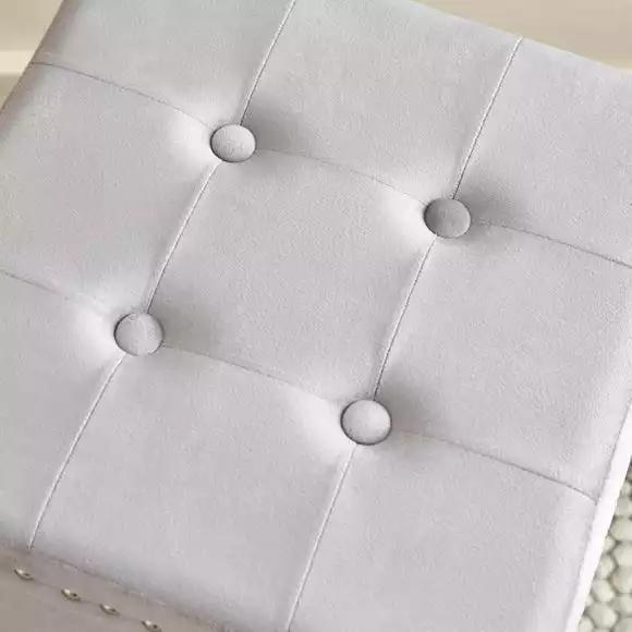 Dunelm Luxe Traveller Grey Velvet Cube - Image 2