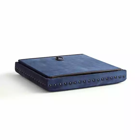 Dunelm Luxe Traveller Navy Velvet Cube - Image 6