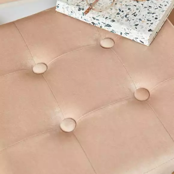 Dunelm Luxe Traveller Cream Velvet Cube - Image 2