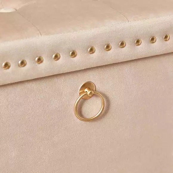 Dunelm Luxe Traveller Cream Velvet Cube - Image 3