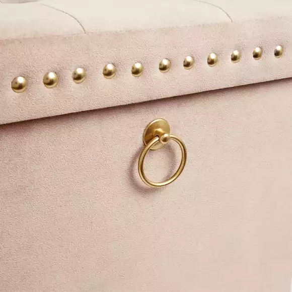 Dunelm Luxe Traveller Cream Velvet Cube - Image 6