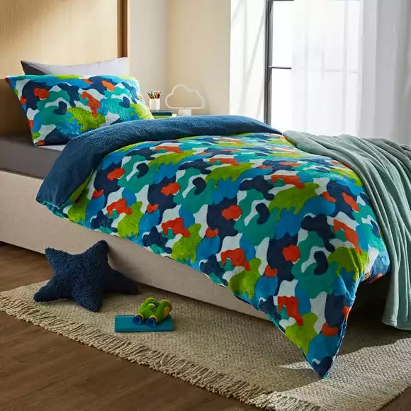 Dunelm Camo Fleece Duvet Cover And Pillowcase Set - Image 2