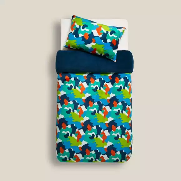 Dunelm Camo Fleece Duvet Cover And Pillowcase Set - Image 3