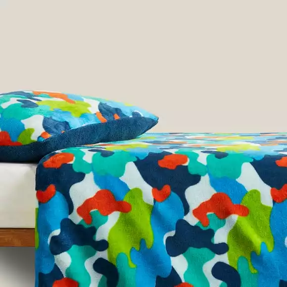 Dunelm Camo Fleece Duvet Cover And Pillowcase Set - Image 5