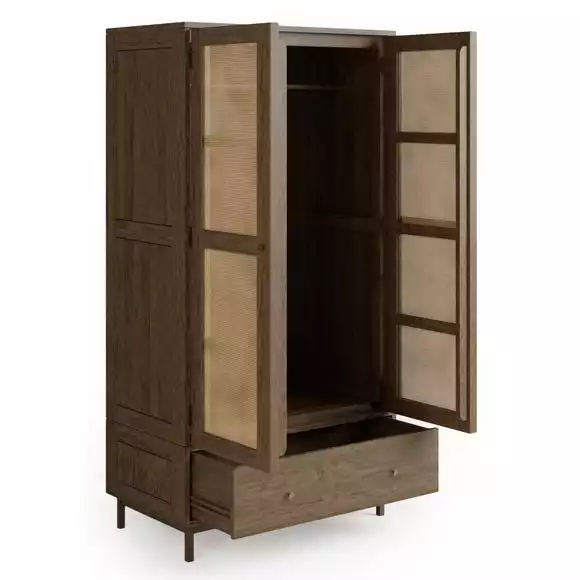 Dunelm Indi Double Wardrobe, Mango Wood - Image 5