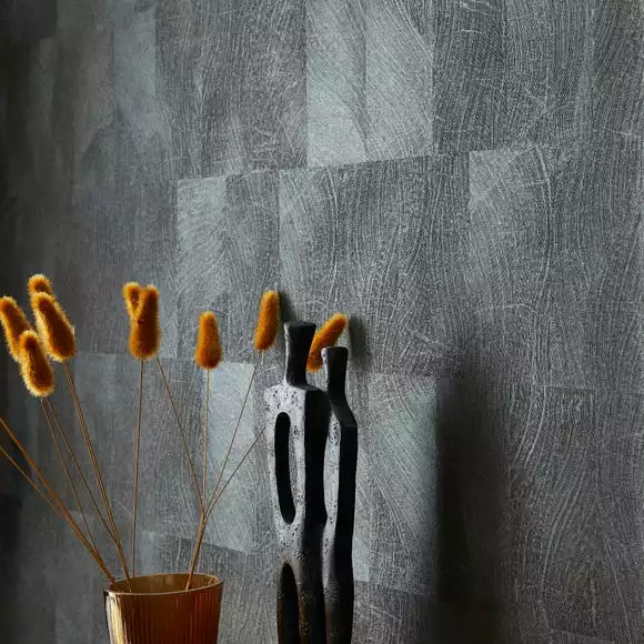 Dunelm Textured Vinyl Square Black Wallpaper - Image 6