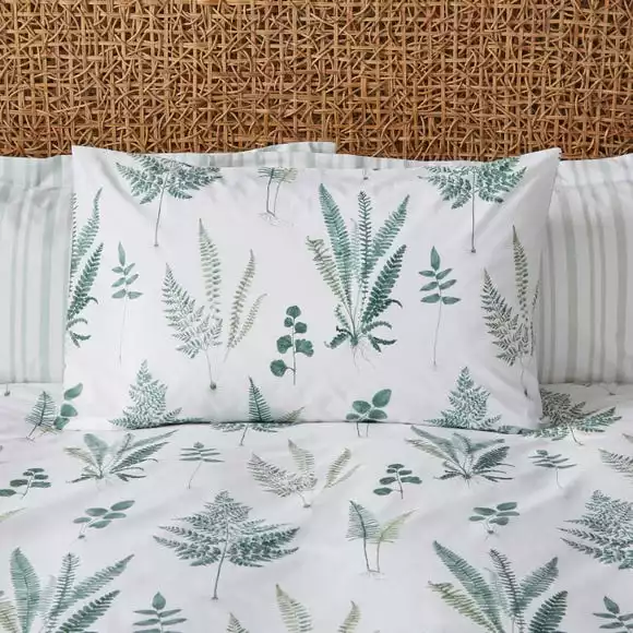Dunelm Fern Green 100% Cotton Duvet Cover And Pillowcase Set - Image 3