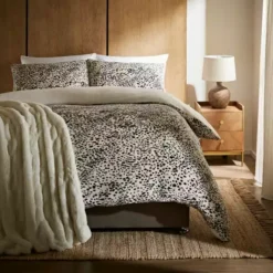 Dunelm Animal Printed Fleece Duvet Cover And Pillowcase Set