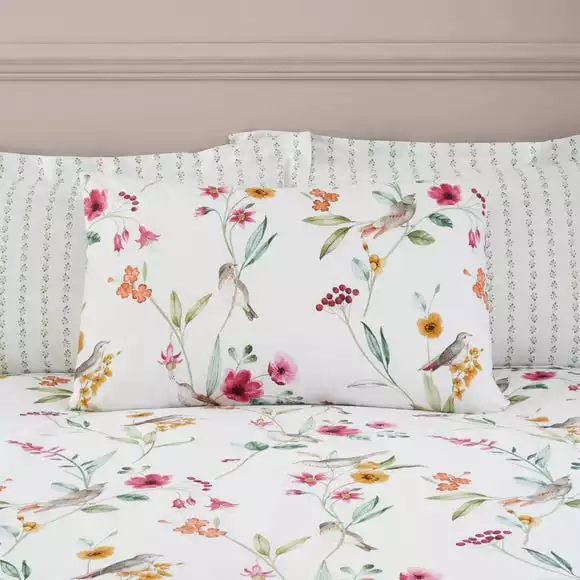 Dunelm Country Bird Pink Duvet Cover And Pillowcase Set - Image 3