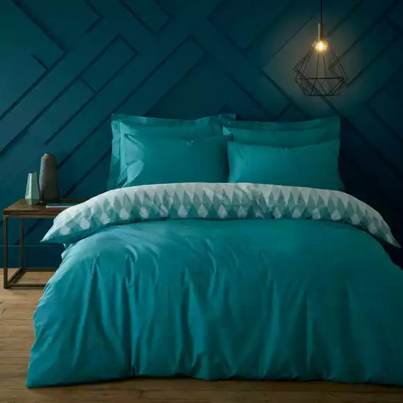 Elements Maverick Teal Duvet Cover And Pillowcase Set - Image 2