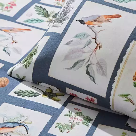 Natural History Museum Woodland Blue 100% Cotton Duvet Cover And Pillowcase Set - Image 6