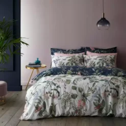 Dunelm Paradise Birds Navy Duvet Cover And Pillowcase Set