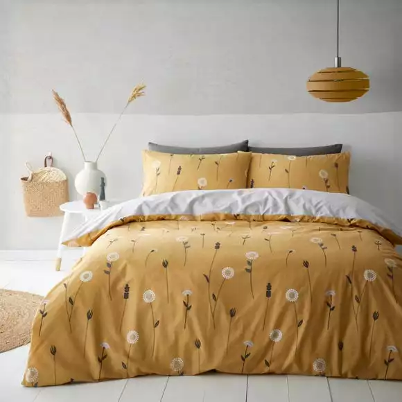 Dunelm Scandi Floral Grey Duvet Cover And Pillowcase Set - Image 2