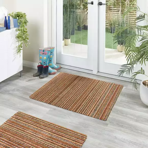 Marvel Mat Marvel Cotton Stripe Washable Doormat