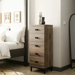 Dunelm Fulton Tall 5 Drawer Chest, Pine Effect