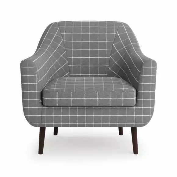 Dunelm Eddie Window Pane Check Tub Armchair - Image 3