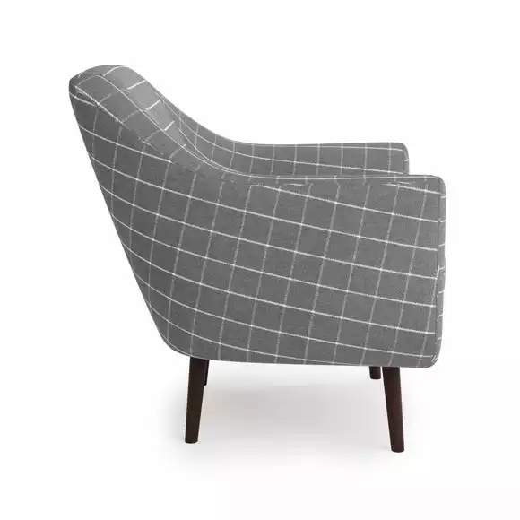 Dunelm Eddie Window Pane Check Tub Armchair - Image 4
