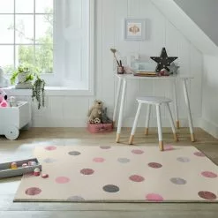 Dunelm Alena Polka Dot Rug