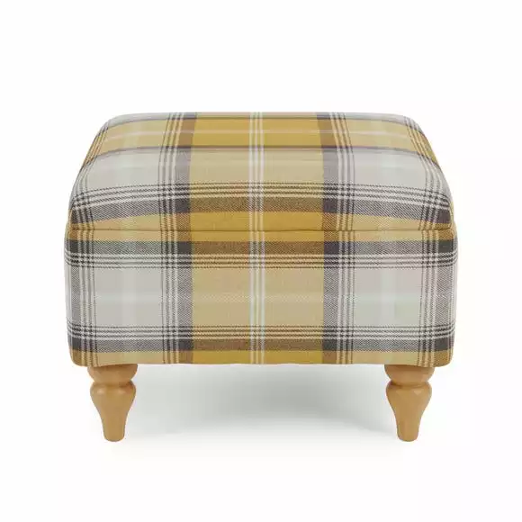 Dunelm Oswald Check Storage Footstool Tapered Leg - Image 3