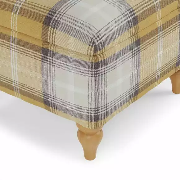 Dunelm Oswald Check Storage Footstool Tapered Leg - Image 4