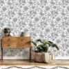 Brewster Etched Floral Mono Self Adhesive Wallpaper