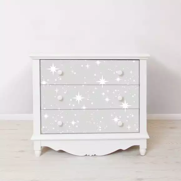 Brewster Scattered Stars Grey Self Adhesive Wallpaper - Image 6