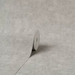 Fine Décor Wallpaper Milano Hessian Grey Vinyl Wallpaper