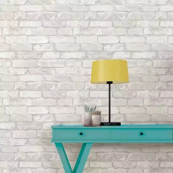 NuWallpaper Brick Grey Self Adhesive Wallpaper