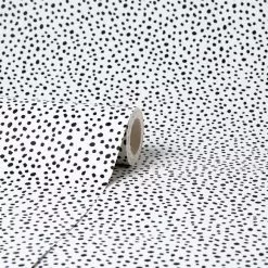 Dunelm Dottie Black And White Wallpaper
