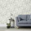 Dunelm 3D Floral White Wallpaper
