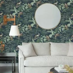 NuWallpaper Nu Wall Self Adhesive Jungle Luxe Navy Wallpaper