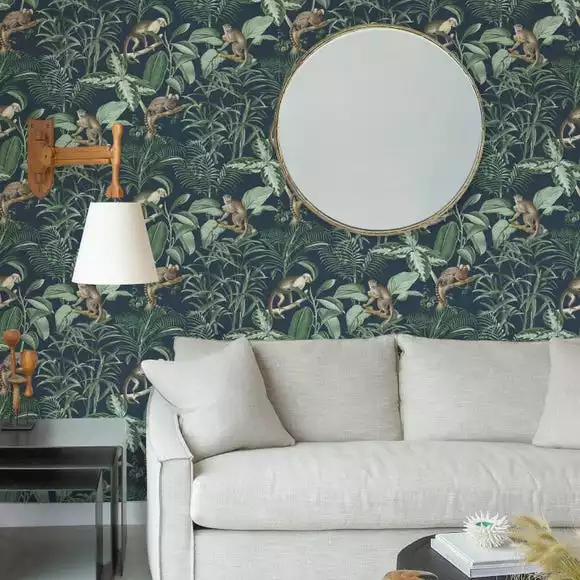 NuWallpaper Nu Wall Self Adhesive Jungle Luxe Navy Wallpaper