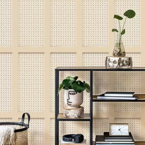 Dunelm Cane Panel Natural Wallpaper