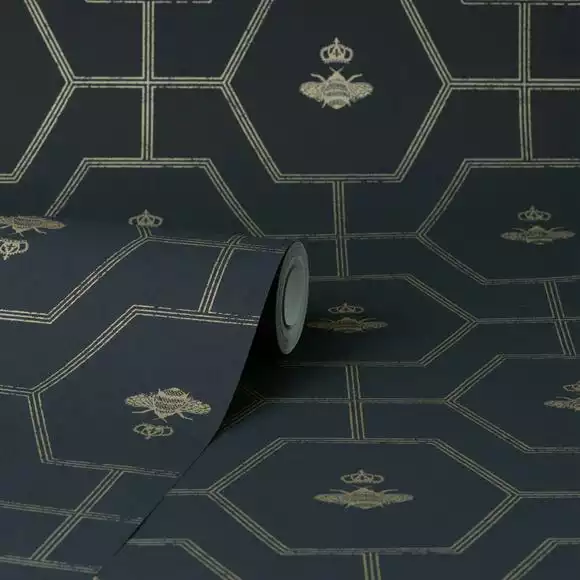 Dorma Heritage Bee Navy Wallpaper - Image 3