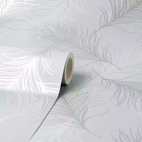 Dunelm Feather Silver Wallpaper