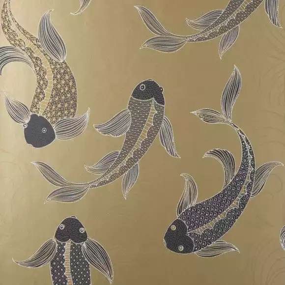 Dunelm Decorative Fish Gold Wallpaper - Image 2