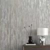 Dunelm Luxe Textured Stripe Stone Wallpaper