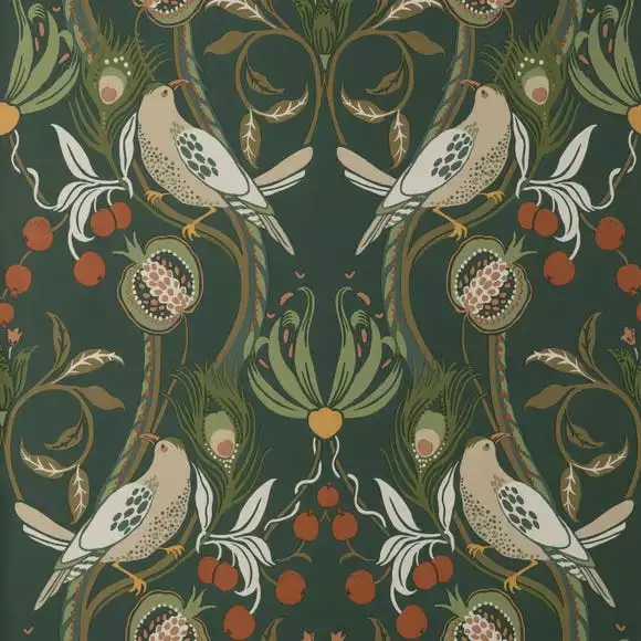 Dunelm Havisham Bottle Green Wallpaper - Image 5