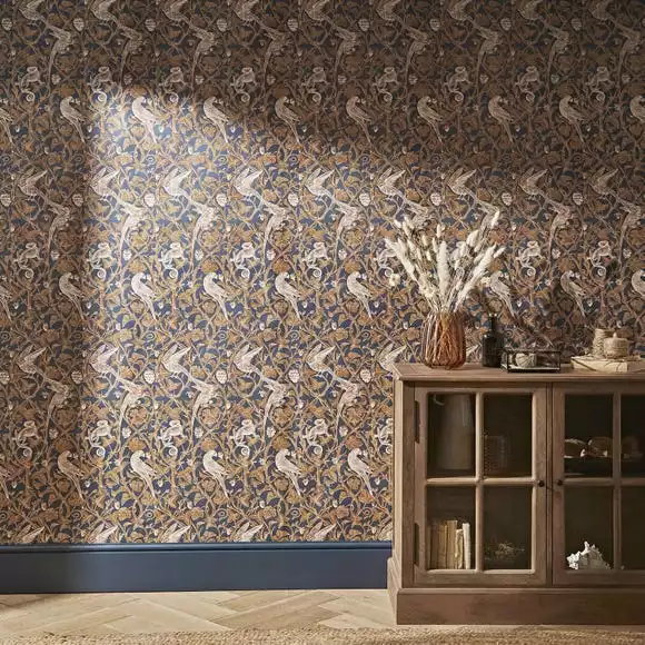 Natural History Museum Romanesque Navy Wallpaper