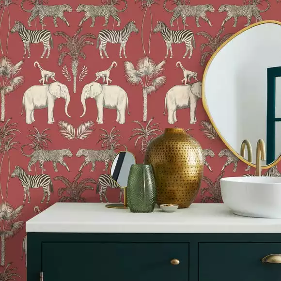 Dunelm Safari Walk Russet Wallpaper - Image 2