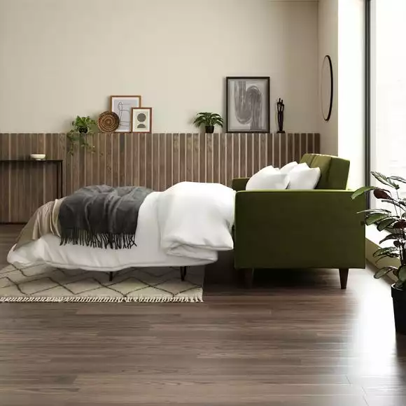 Dunelm Zoe Velvet 3 Seater Sofa Bed - Image 4