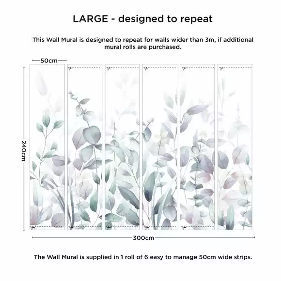 Dunelm Watercolour Leaves Mural - Image 4