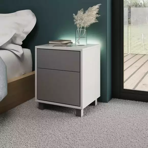 Frank Olsen Furniture LED Smart Click 1 Door & 1 Door Lamp Table - Image 2