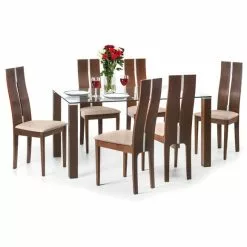 Julian Bowen Cayman Rectangular Dining Table With 6 Dining Chairs