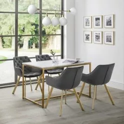 Julian Bowen Scala Rectangular Dining Table Gold