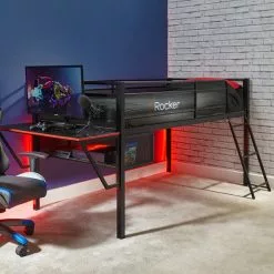 X Rocker Sanctum Gaming Mid Sleeper Bunk Bed With Desk