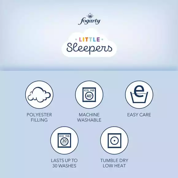 Fogarty Little Sleepers Perfectly Washable 7 Tog Cot Bed Duvet And Pillow Set - Image 3
