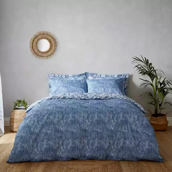 Dunelm Amara Global Blue Duvet Cover And Pillowcase Set - Image 2