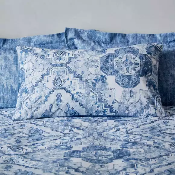 Dunelm Amara Global Blue Duvet Cover And Pillowcase Set - Image 3
